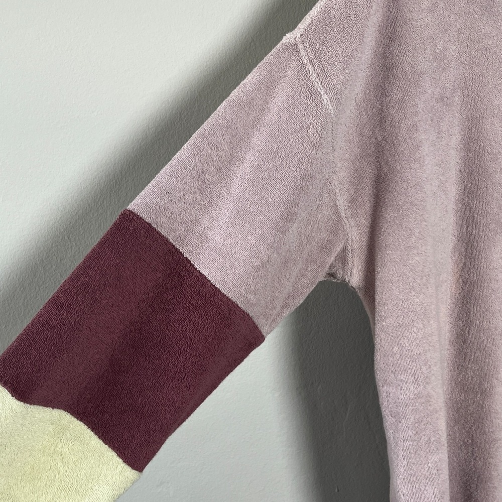 Faherty Cabana Organic Terry Cloth Colorblock Sweater Coastal Beach Boho Sz M - Picture 3 of 11